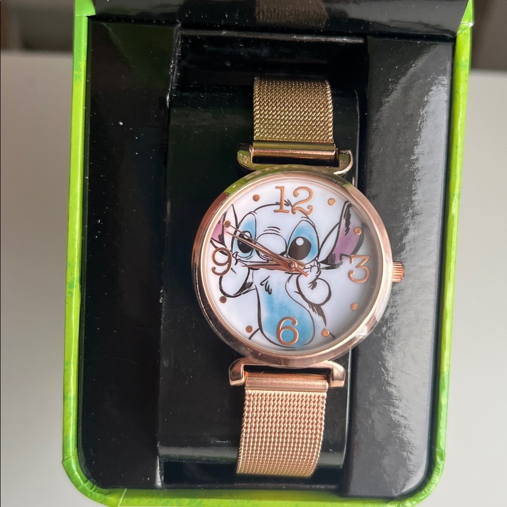 Disney LILO & Stitch NEW! Analog Quartz Wrist Watch Gold Accents, Kids Watch